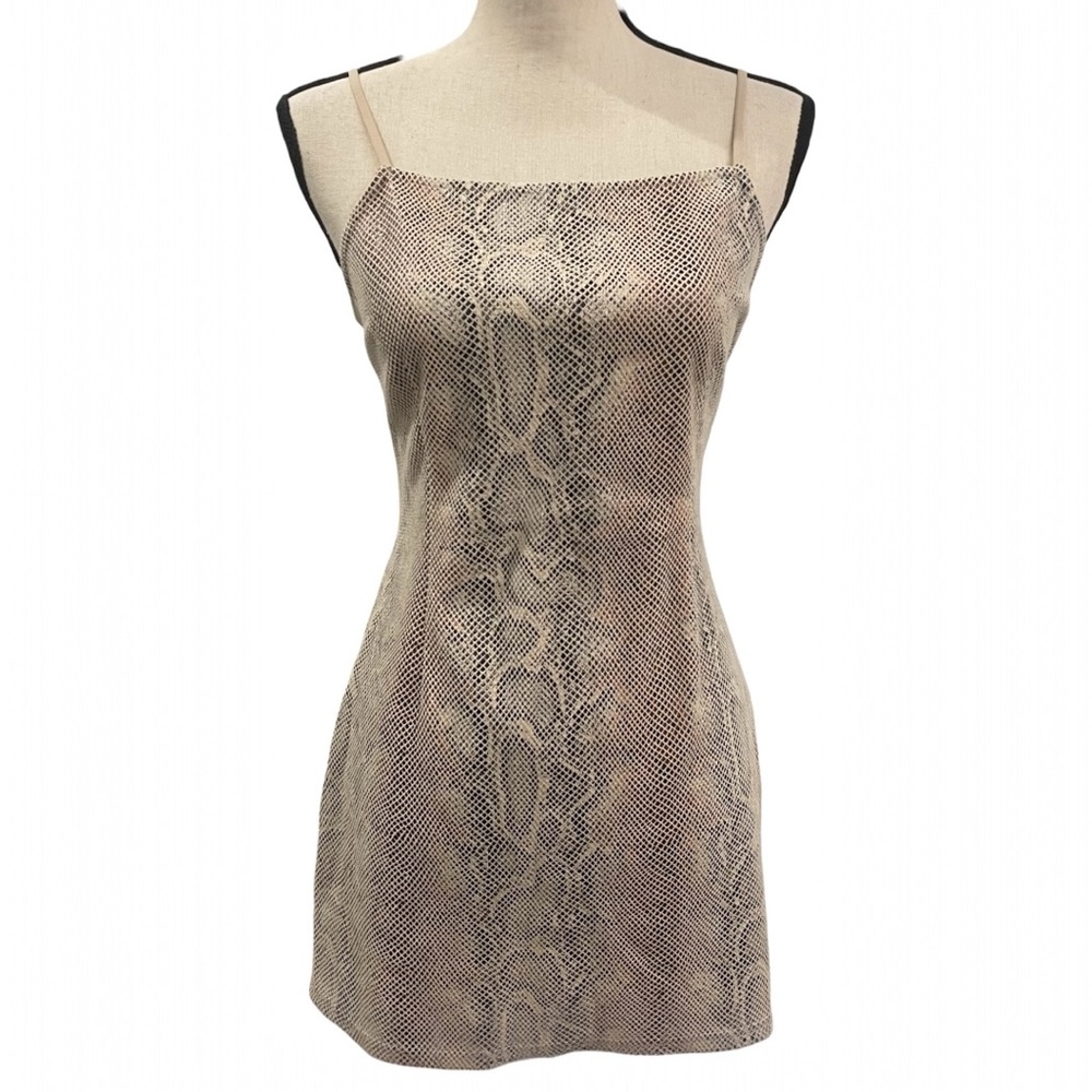 Urban Outfitters Snake Print Backless Dress - Tan and Black